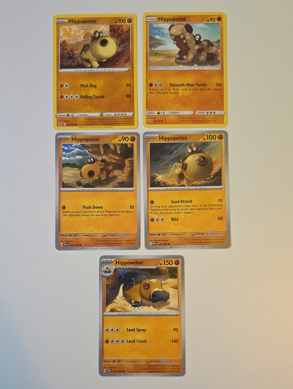 Pokemon Hippopotas And Hippowdon Trading Card